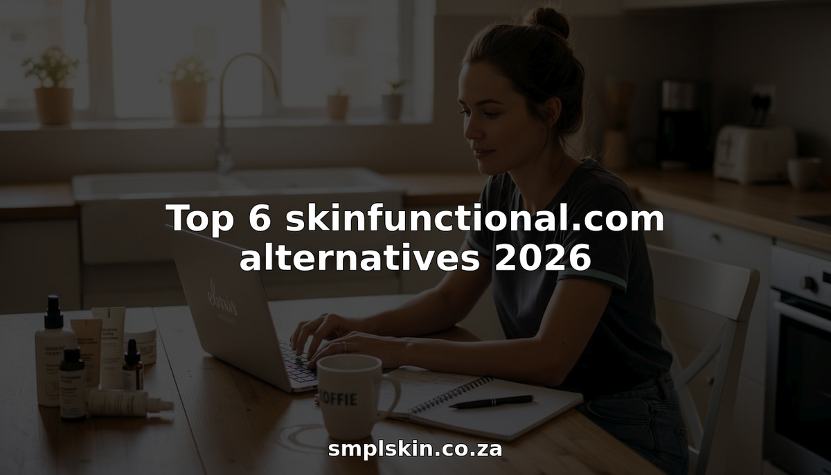 Woman comparing skincare options at kitchen table